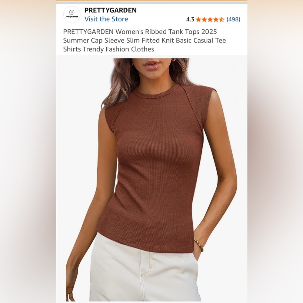 Pretty Garden Ribbed Tank Top